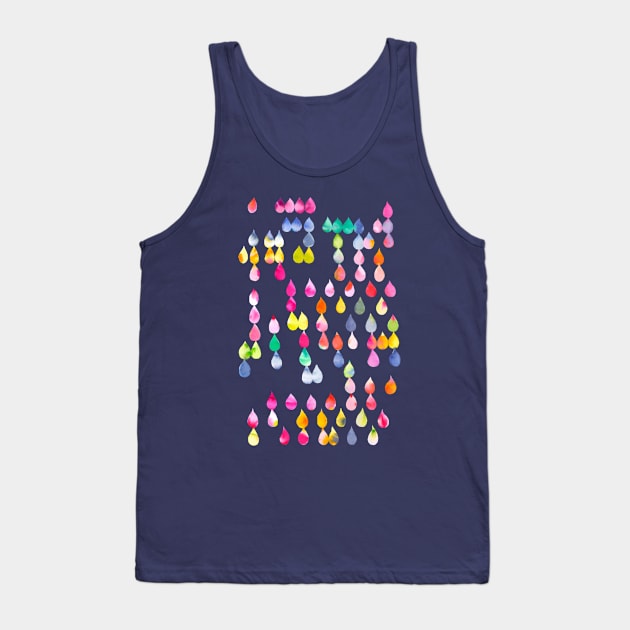 Colorful Rainbow Raindrops Tank Top by ninoladesign